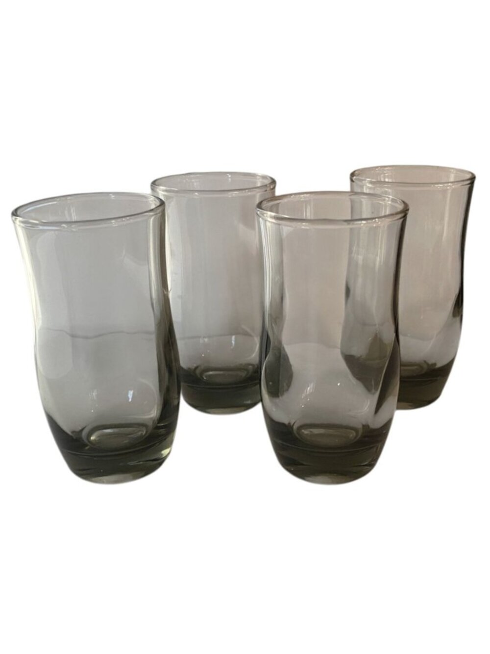 MCM Smoke Glass Juice Glasses Set of 4 Weighted Bottom